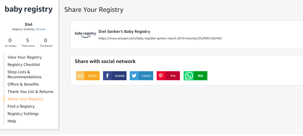 How to create Amazon Baby Registry list