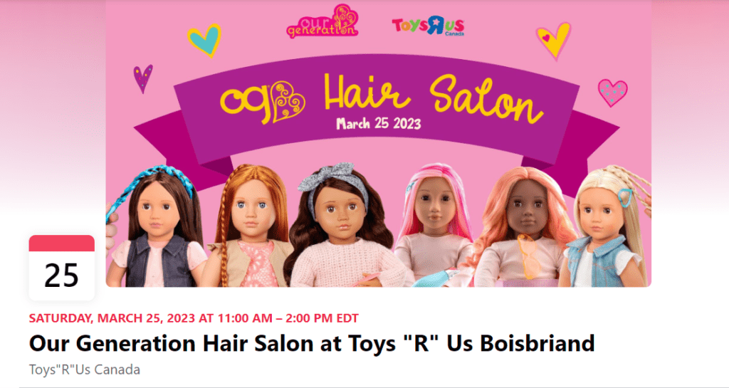 Our Generation Hair Salon at Toys R Us Boisbriand